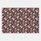 Chibi Joker and Harley Heart Pattern ラッピングペーパーシート (正面3)