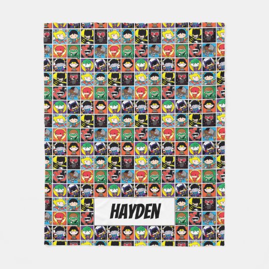 Chibi Justice League Character Pattern フリースブランケット (正面)