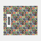 Chibi Justice League Character Pattern フリースブランケット (正面(横))