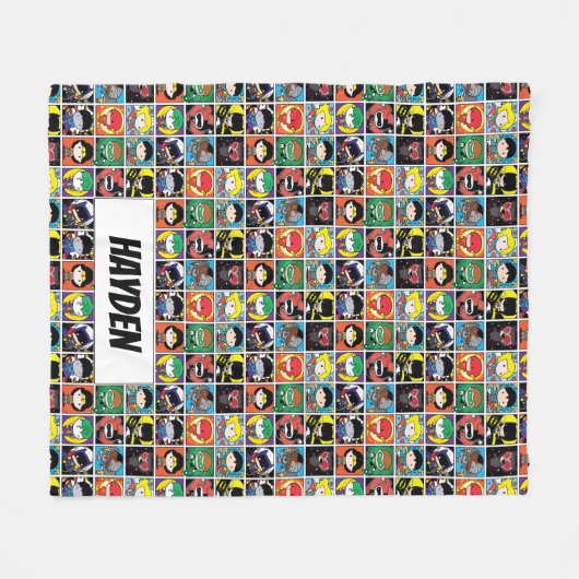 Chibi Justice League Character Pattern フリースブランケット (正面(横))