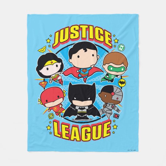 Chibi Justice League Group フリースブランケット (正面)