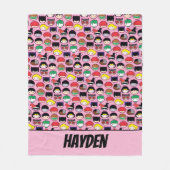 Chibi Justice League Head Pattern フリースブランケット (正面)