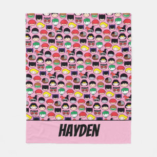 Chibi Justice League Head Pattern フリースブランケット
