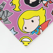 Chibi Justice League Pattern on Purple フリースブランケット (角)