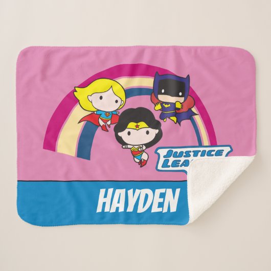 Chibi Justice League Rainbow シェルパブランケット (正面(横))