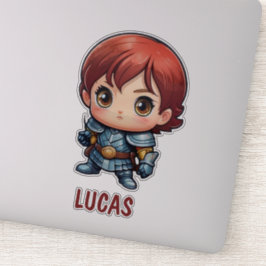 Chibi Knight Personalized Kids Cut Viny シール