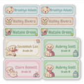 Chibi Labrador Name Labels シール (正面)