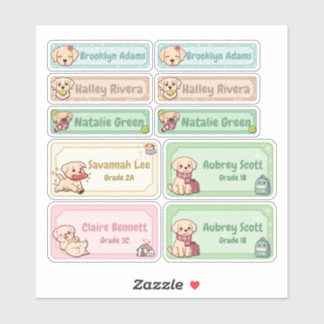 Chibi Labrador Name Labels シール