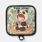 Chibi Panda Brew Heat Resistant Oven Mitt 鍋敷き (正面)