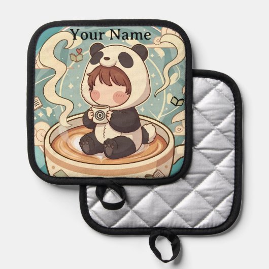 Chibi Panda Brew Heat Resistant Oven Mitt 鍋敷き (正面/裏面)