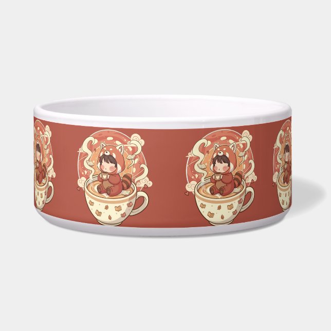 Chibi Red Panda Brew Heat Resistant Oven Mitt ボウル (正面)