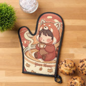 Chibi Red Panda Brew Heat Resistant Oven Mitt 鍋つかみ (トップダウン)