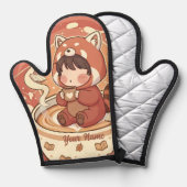 Chibi Red Panda Brew Heat Resistant Oven Mitt 鍋つかみ (正面/裏面)