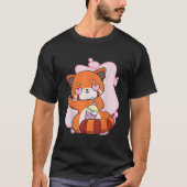 Chibi Red Panda With Boba Tea Bubble Otaku Anime B Tシャツ (正面)