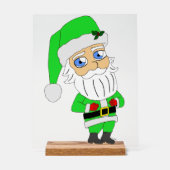 Chibi Santa green suit アクリルサイン (正面)