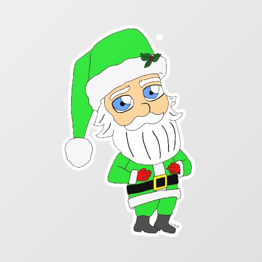Chibi Santa green suit ウィンドウサイン (シート)
