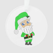 Chibi Santa green suit オーナメント (正面)