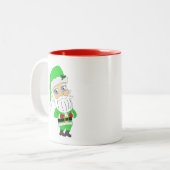 Chibi Santa green suit ツートーンマグカップ (正面左)