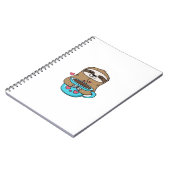 Chibi Sloth Coffee Lover � Cute Kawaii Sloth Huggi ノートブック (左側)