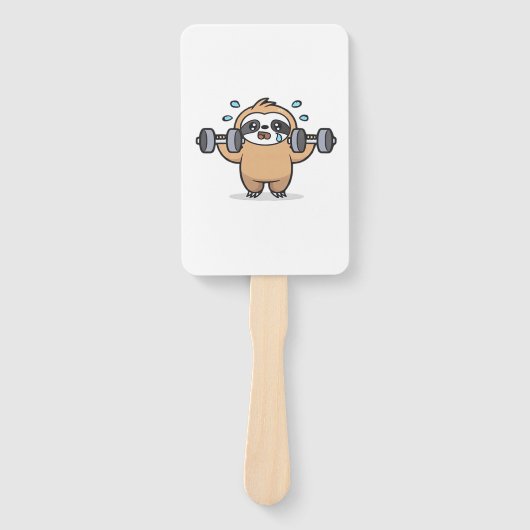 Chibi Sloth Gym Fail � Cute Kawaii Funny Workout A ハンドファン (正面)