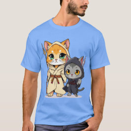 Chibi Style Medieval Cats with Spears Tシャツ