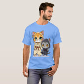 Chibi Style Medieval Cats with Spears Tシャツ (正面フル)