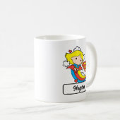Chibi Supergirl Flying Rainbow コーヒーマグカップ (正面右)