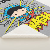 Chibi Superman Smashing Through Brick Wall シェルパブランケット (3/4)