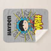Chibi Superman Smashing Through Brick Wall シェルパブランケット (正面(横))