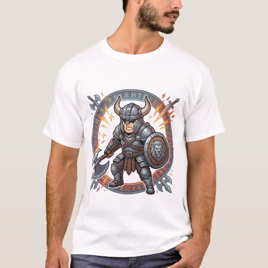 Chibi Viking Warrior Way of the Warrior Kanji  Tシャツ (正面)