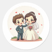 Chibi Wedding Celebration ラウンドシール (正面)