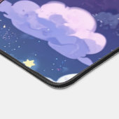 Chibi Witch Cat Flying in Starry Sky – Kawaii Magi デスクマット (コーナー)