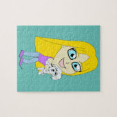 Chibi with a pup ジグソーパズル (横)