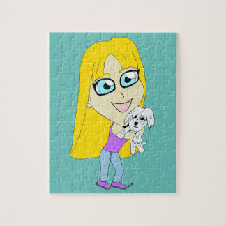 Chibi with a pup ジグソーパズル