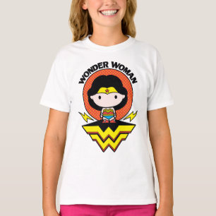 Chibi Wonder Woman With Polka Dots and Logo Tシャツ