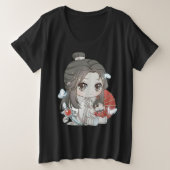 Chibi Xie Lian Tgcf プラスサイズTシャツ (デザイン正面)