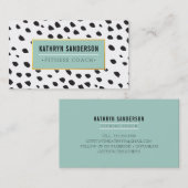 CHICの絵を描DABSストロークのドット黒の金ゴールドピンク 名刺 (正面/裏面)