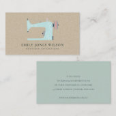 CHICクラフトアクアブルーピンク裁縫機テーラー 名刺 (正面/裏面)