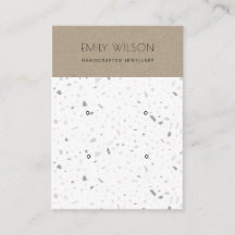 CHICクラフトホワイトテラゾ2イヤリングディスプレイロゴ