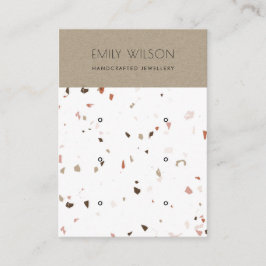 CHICクラフトホワイトテラゾ3イヤリングディスプレイロゴ 名刺