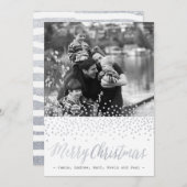 CHICクリスマス銀のキラキラ輝く写真カード シーズンカード (正面/裏面)