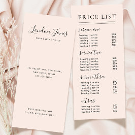 Chicスクリプトタイポグラフィサービス赤面価格表 ラックカード