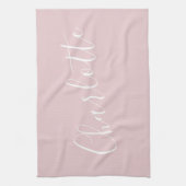 Chicスクリプトタイポグラフィパーソナライズされた名 |ピンク キッチンタオル (縦)