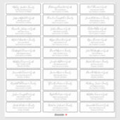 Chicスクリプモダントの結婚ゲスト名アドレス シール (シート)