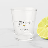 Chicスクリモダンプトのグルーミング金ゴールドのBow Tieスクリプト名 ショットグラス (正面)