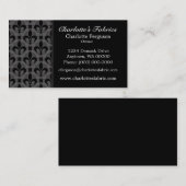Chicファンシー名刺、ダークグレー 名刺 (正面/裏面)