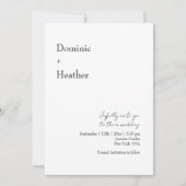 CHICミニマリストエレガンス結婚ズ 招待状 (正面)