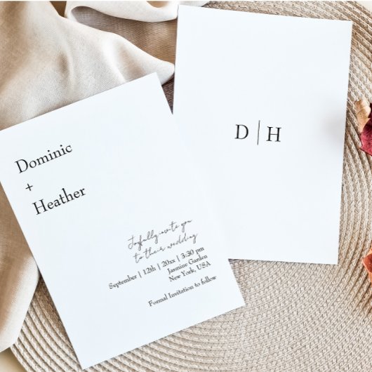 CHICミニマリストエレガンス結婚ズ 招待状
