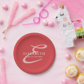 Chicモダン Modogram Name Thanku ペーパープレート (パーティー)