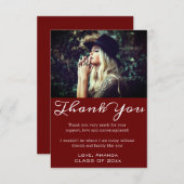 Chic卒業式モダンありがとうございました写真カード サンキューカード (正面/裏面)